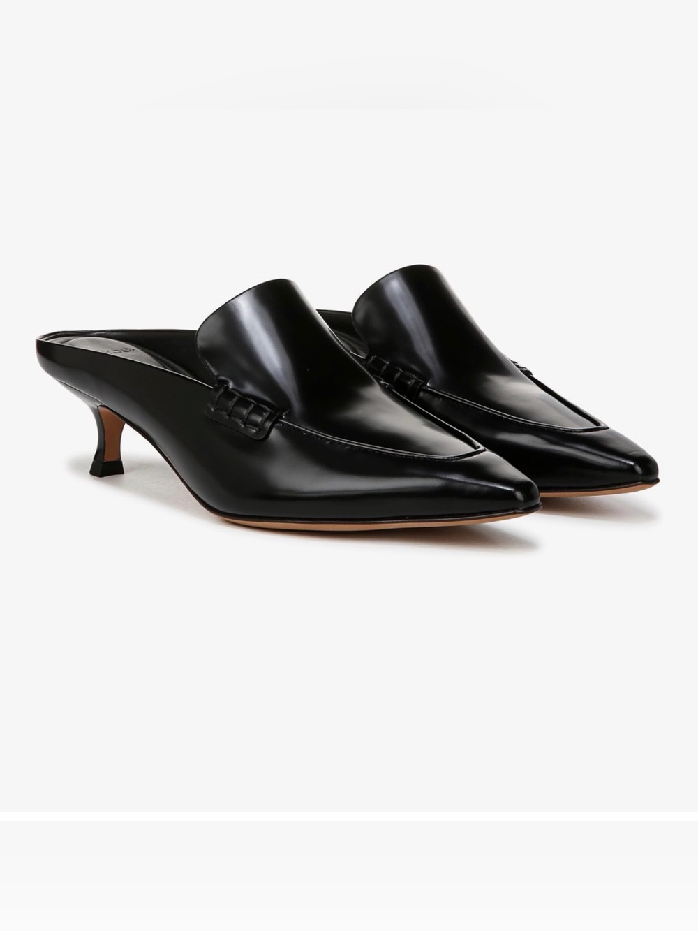 Vince Samy Pointed Toe Kitten Heel
Loafer Mule In Ganache EUC Size40 / US9 Black - Picture 6 of 12
